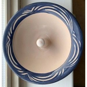 The Original Apple Baker Baking Dish Stoneware Blue Swirl - Paris Maine